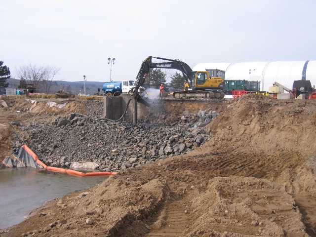Demolition of the discharge canal